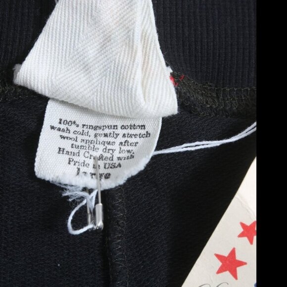 Left Field Unisex Black Poodle Embroidered Cropped Sweatpants Large NWT MSRP $68 - Picture 3 of 7